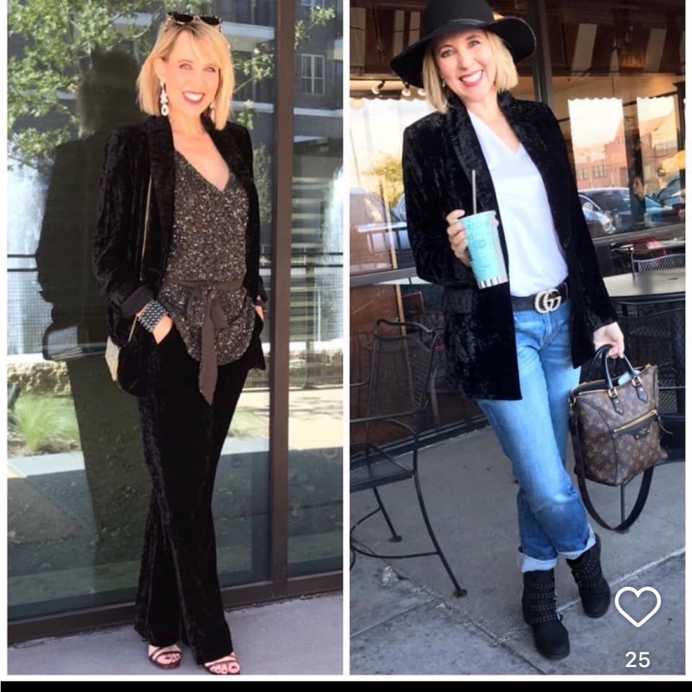 CAbi Black Velvet Blazer - Luxe Evening to Casual